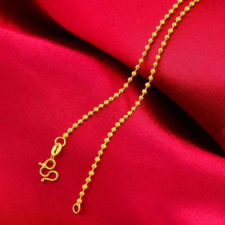 قلادة ذهبية مطلية 24 قيراط للنساء - سلسلة كلافكول عالية الجودة خالية من اللون على المدى الطويل - سلسلة ذهبية مقلدة - Image 3